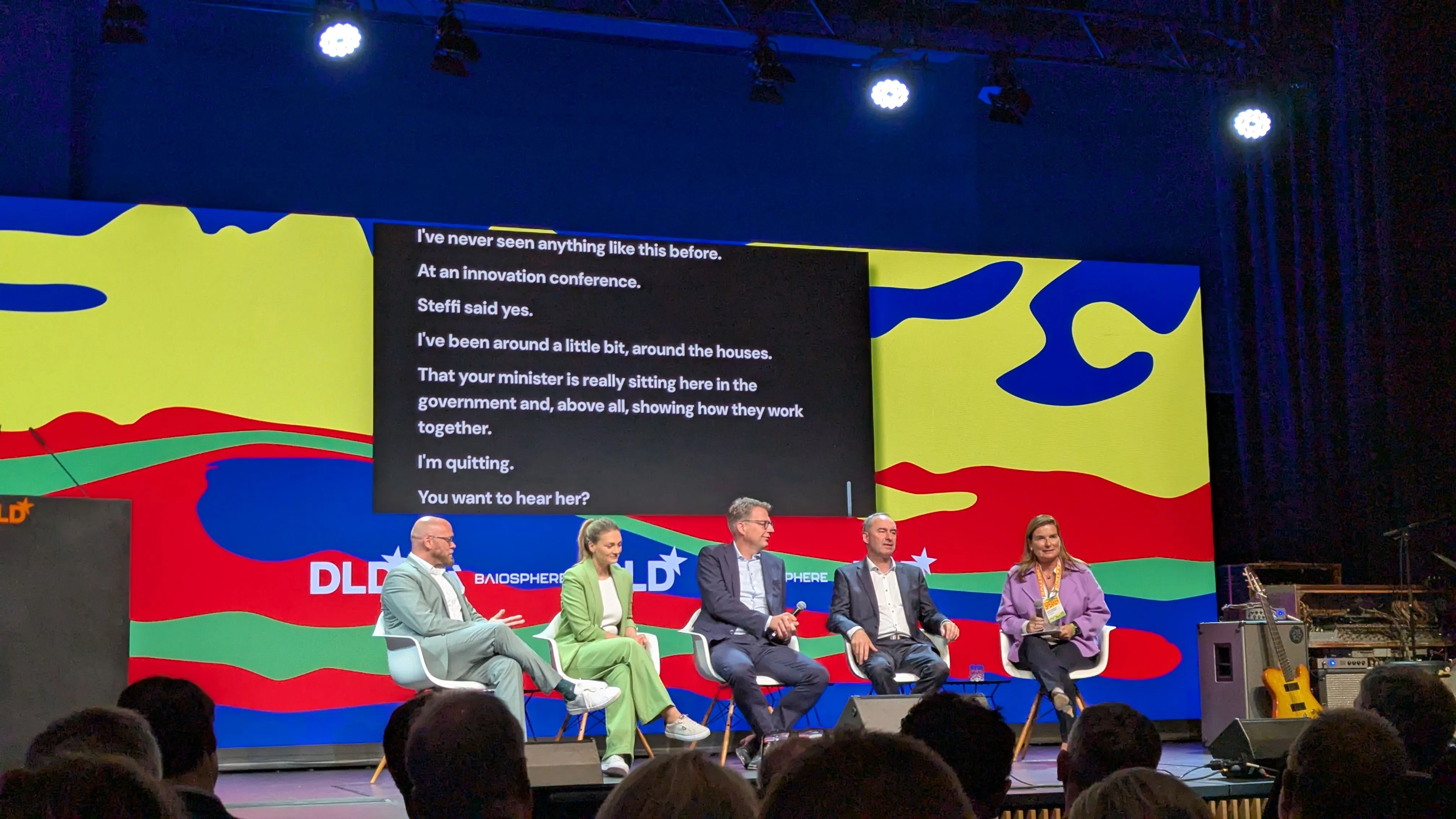 On stage at DLD: Hubert Aiwanger, Markus Blume, Judith Gerlach, and Fabian Mehring highlighted Bavaria’s commitment to AI.