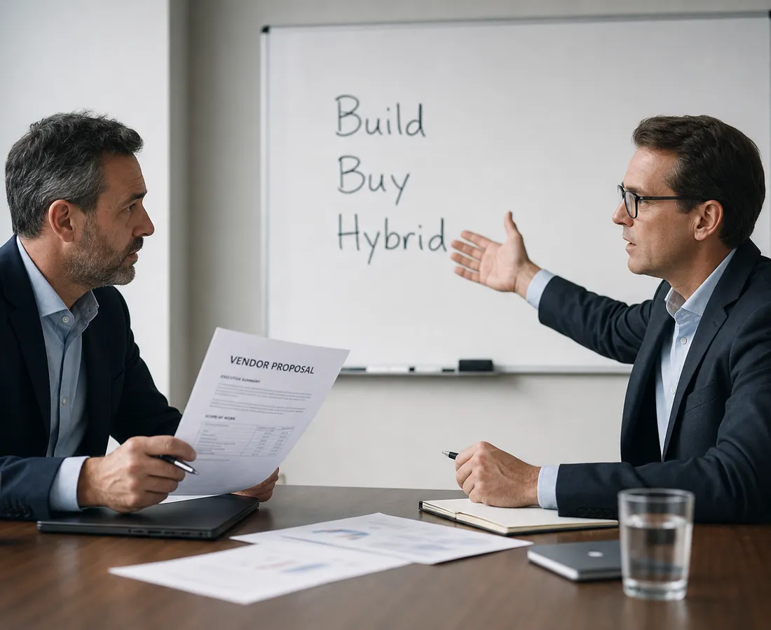 Executive weighing AI delivery-model options