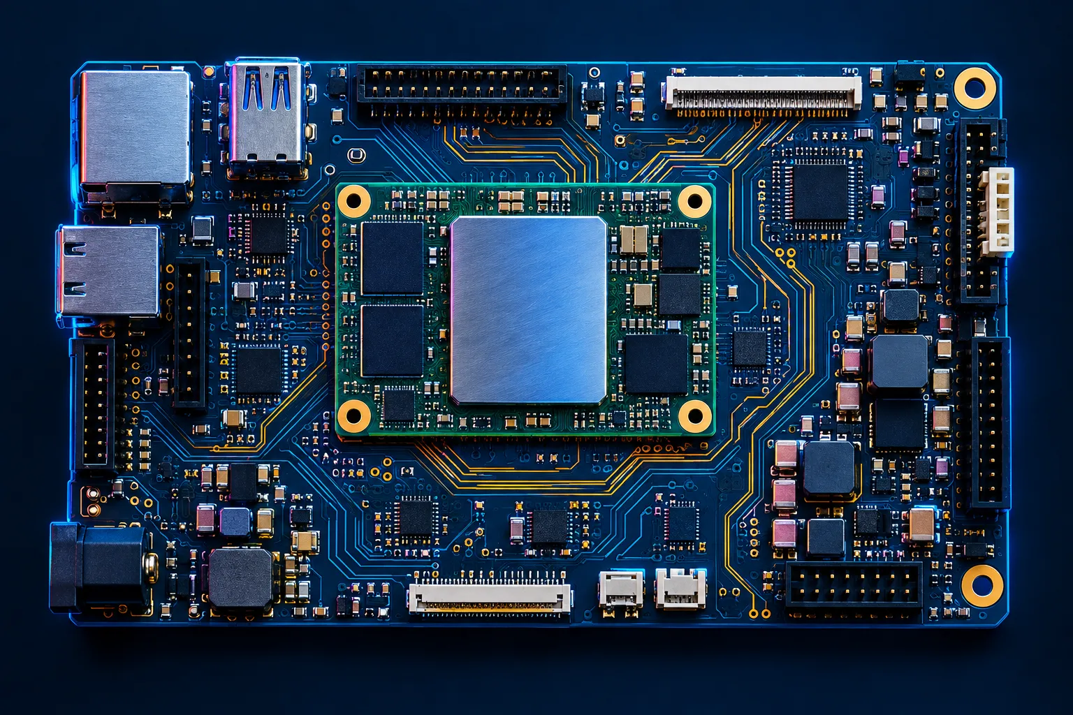 An embedded carrier board with a system-on-module