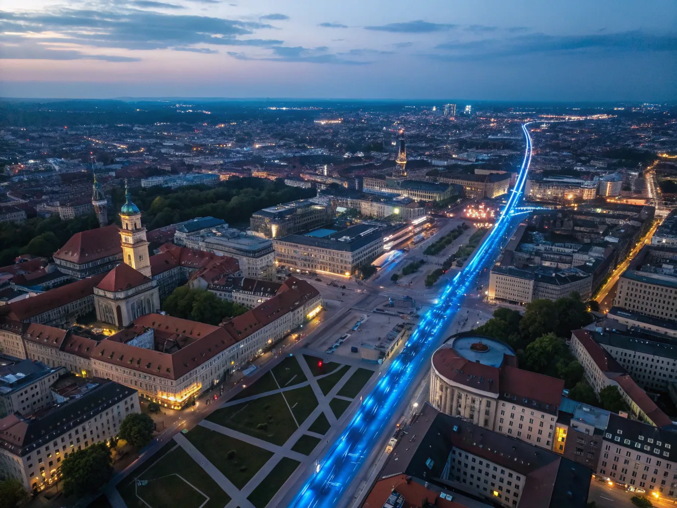 AI route optimization visualization showing optimized delivery paths